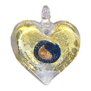 Silver Foiled Glass Heart Pendants 11983