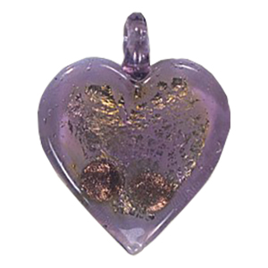 Silver Foiled Glass Heart Pendants 11989