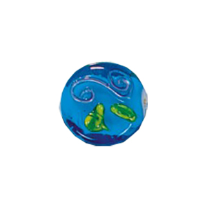 Stringer and Dotted Color lined fancy decorated flat Round Glass Beads 14001
