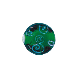 Stringer and Dotted Color lined fancy decorated flat Round Glass Beads 14005