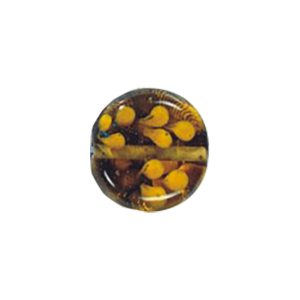 Stringer and Dotted Color lined fancy decorated flat Round Glass Beads 14017