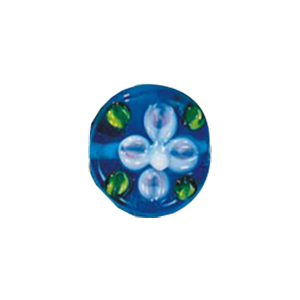 Stringer and Dotted Color lined fancy decorated flat Round Glass Beads 14021