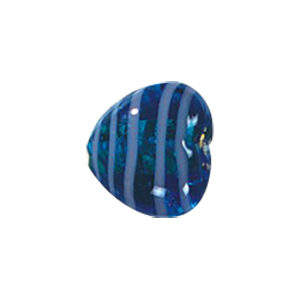 Lampworked Silver foiled Glass Heart Beads 14231