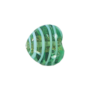 Lampworked Silver foiled Glass Heart Beads 14235