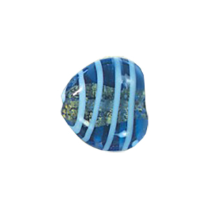 Lampworked Silver foiled Glass Heart Beads 14248