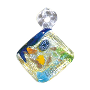 Silver foiled Glass Pendants 14463