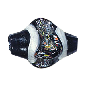 Printed and Striped large Furnace Glass Beads 15040