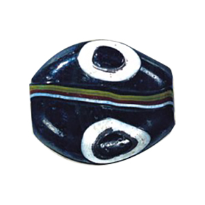 Evil Eyed and Striped large Furnace Glass Beads 15068