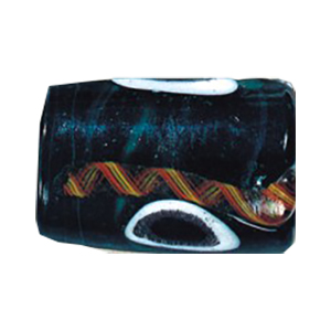 Evil Eyed and Striped large Furnace Glass Beads 15083