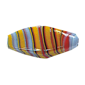 Feathered and Striped large Furnace Glass Beads 15149
