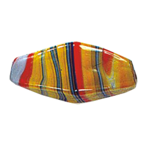 Feathered and Striped large Furnace Glass Beads 15151