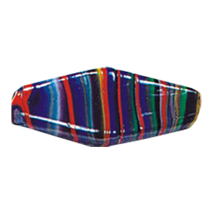 Feathered and Striped large Furnace Glass Beads 15152