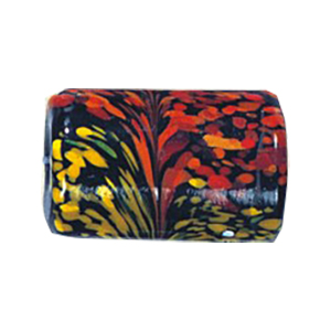 Printed Striped Venetian large Furnace Glass Beads 15196