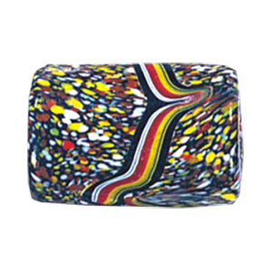 Printed Striped Venetian large Furnace Glass Beads 15198