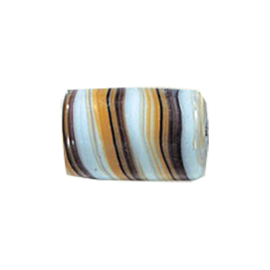 Feathered and Striped large Furnace Glass Beads 15202