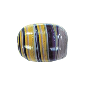 Feathered and Striped large Furnace Glass Beads 15207