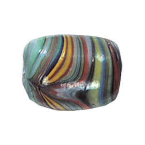 Feathered and Striped large Furnace Glass Beads 15210