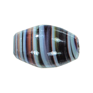 Feathered and Striped large Furnace Glass Beads 15211