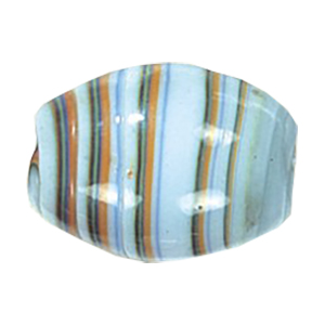 Feathered and Striped large Furnace Glass Beads 15221