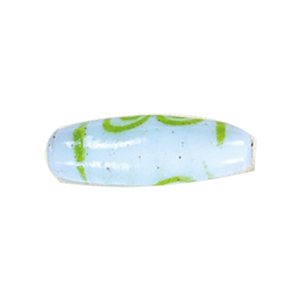 Printed Striped Venetian small   medium Furnace Glass Bead 15310