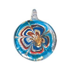 Silver foiled Glass Pendants 15443