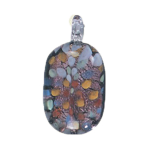 Silver foiled Glass Pendants 15466