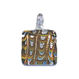 Silver foiled Glass Pendants 15485