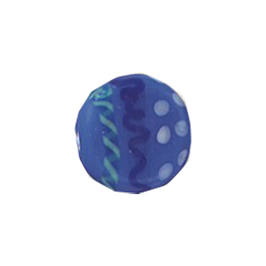 Stringer and Dotted Lampworked flat Round Glass Beads 13825