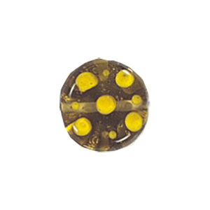 Stringer and Dotted Lampworked flat Round Glass Beads 13830