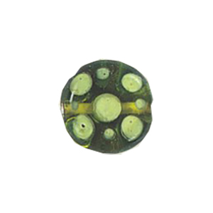 Stringer and Dotted Lampworked flat Round Glass Beads 13835