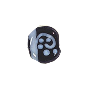 Stringer and Dotted Lampworked flat Round Glass Beads 13847