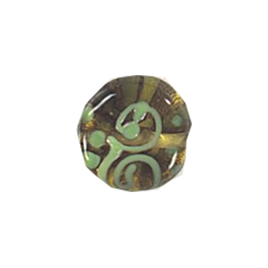 Stringer and Dotted Lampworked flat Round Glass Beads 13850