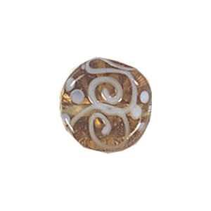 Stringer and Dotted Lampworked flat Round Glass Beads 13855