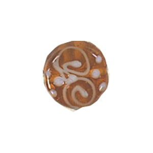 Stringer and Dotted Lampworked flat Round Glass Beads 13856