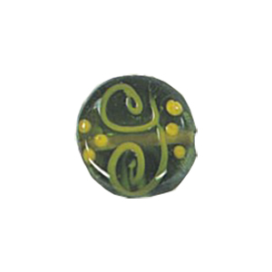 Stringer and Dotted Lampworked flat Round Glass Beads 13857