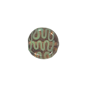 Stringer and Dotted Lampworked flat Round Glass Beads 13972