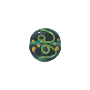 Stringer and Dotted Lampworked flat Round Glass Beads 13973