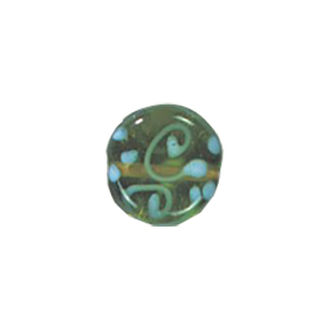 Stringer and Dotted Lampworked flat Round Glass Beads 13974