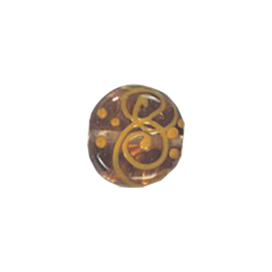 Stringer and Dotted Lampworked flat Round Glass Beads 13975