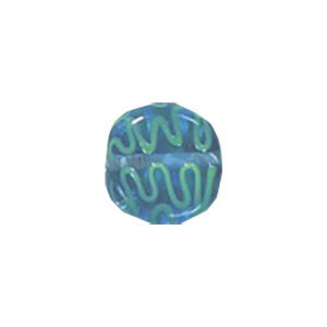 Stringer and Dotted Lampworked flat Round Glass Beads 13981
