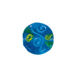 Stringer and Dotted Color lined fancy decorated flat Round Glass Beads 13992