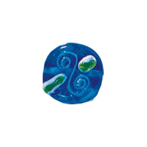 Stringer and Dotted Color lined fancy decorated flat Round Glass Beads 13996